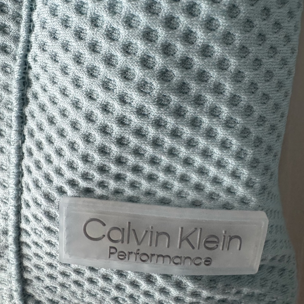 Calvin Klein Performance Mock Neck Long Sleeve Fitted Crop Top